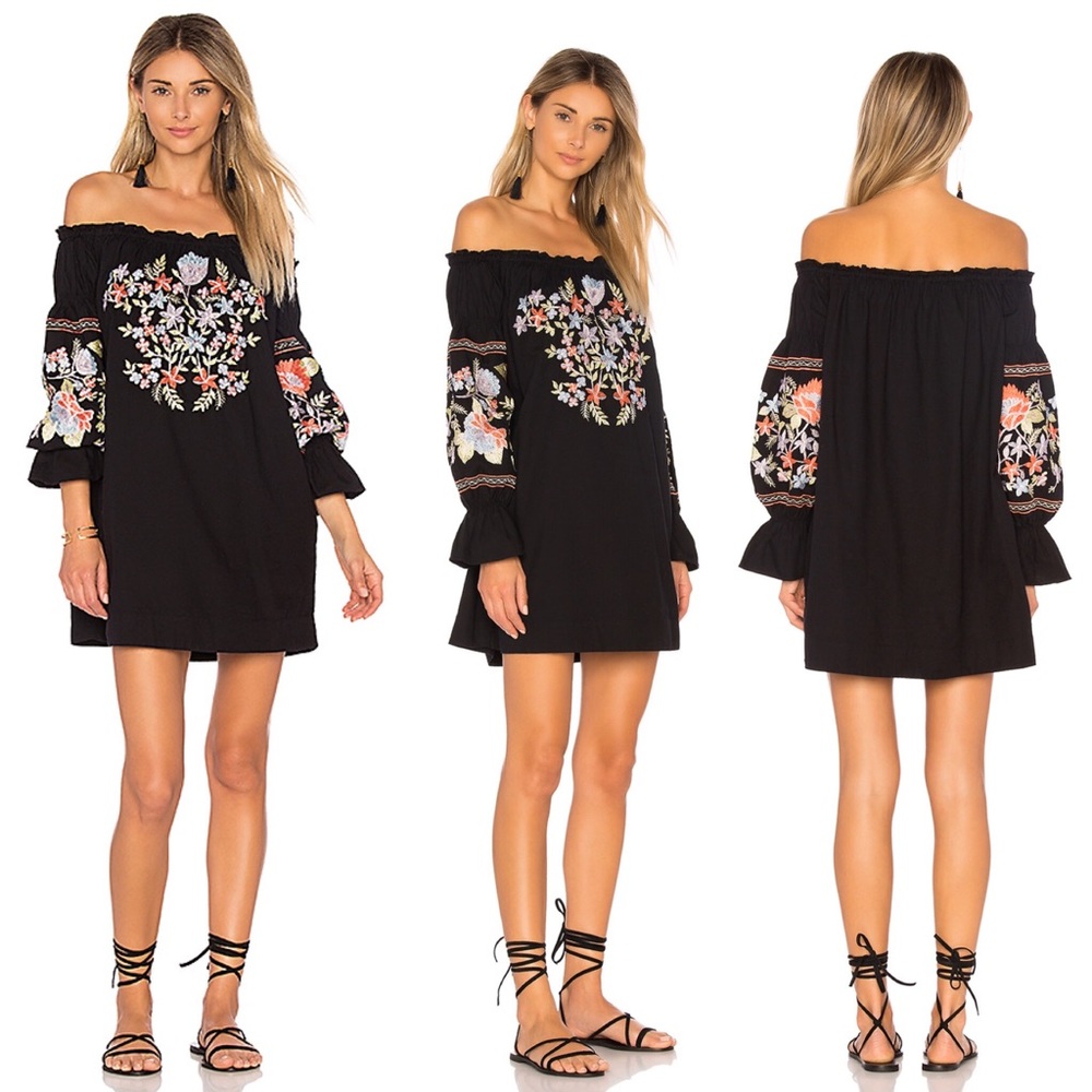 FreePeople Embroidered Off-The-Shoulder minidress - Picture 3 of 5